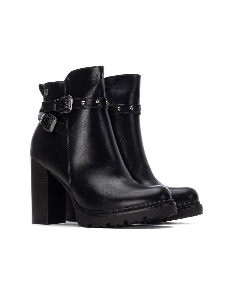 Botines de mujer con cremallera - Refresh - Negro Negro-5