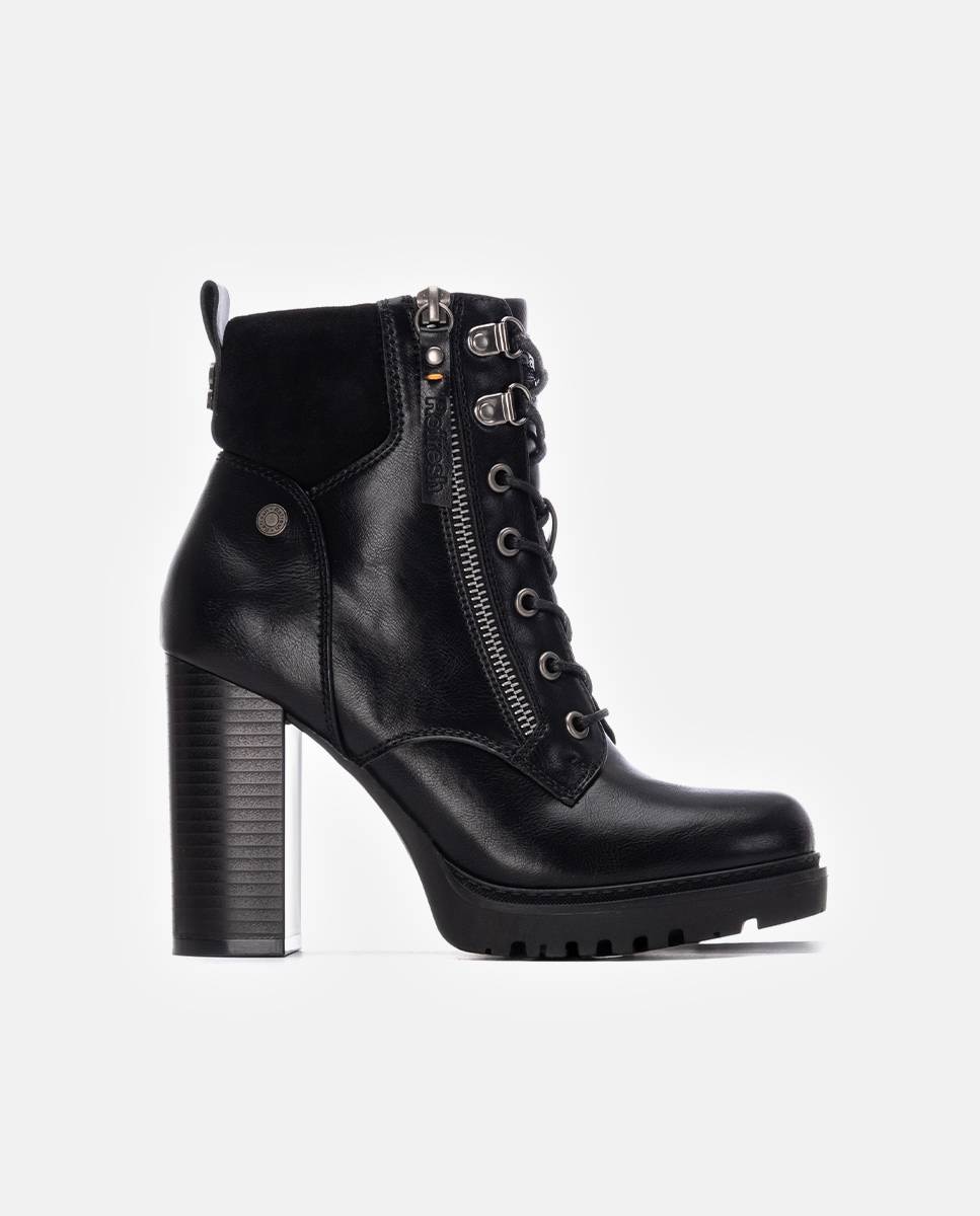 Botines de mujer con plataforma y tacón alto - Refresh - Negro Negro-1