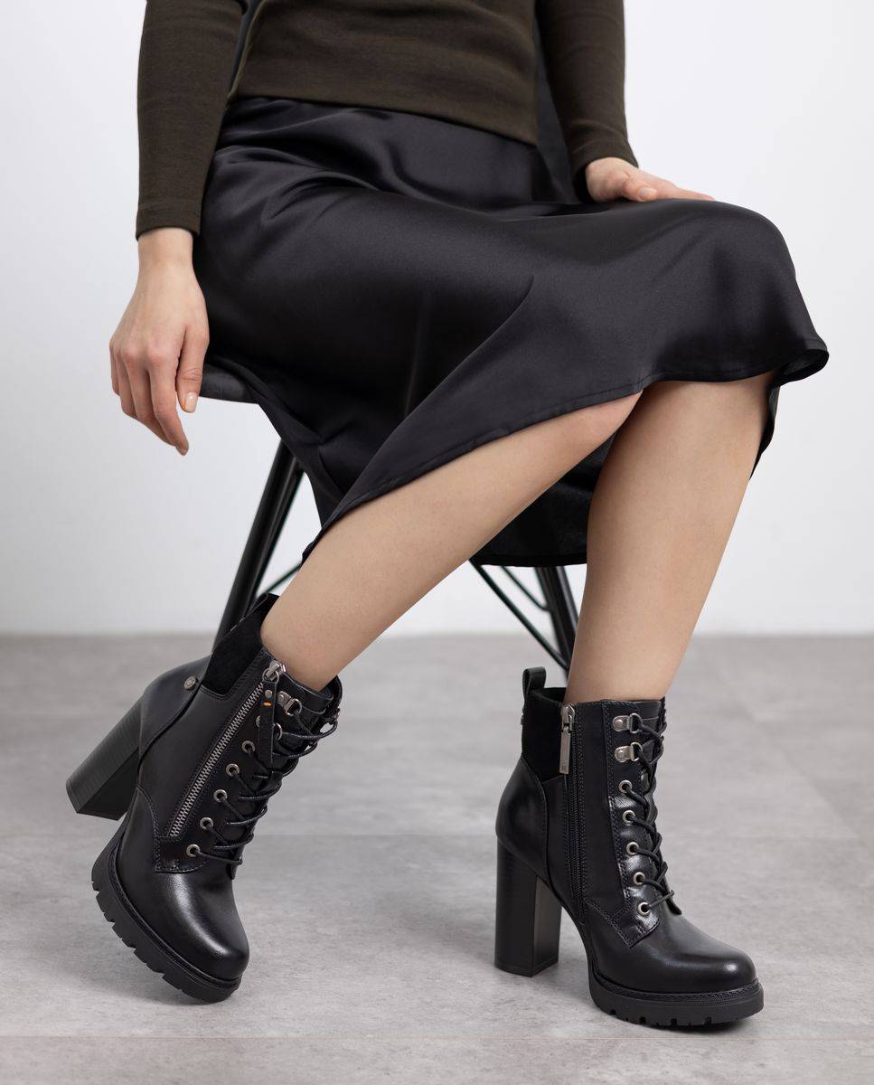 Botines de mujer con plataforma y tacón alto - Refresh - Negro Negro-2