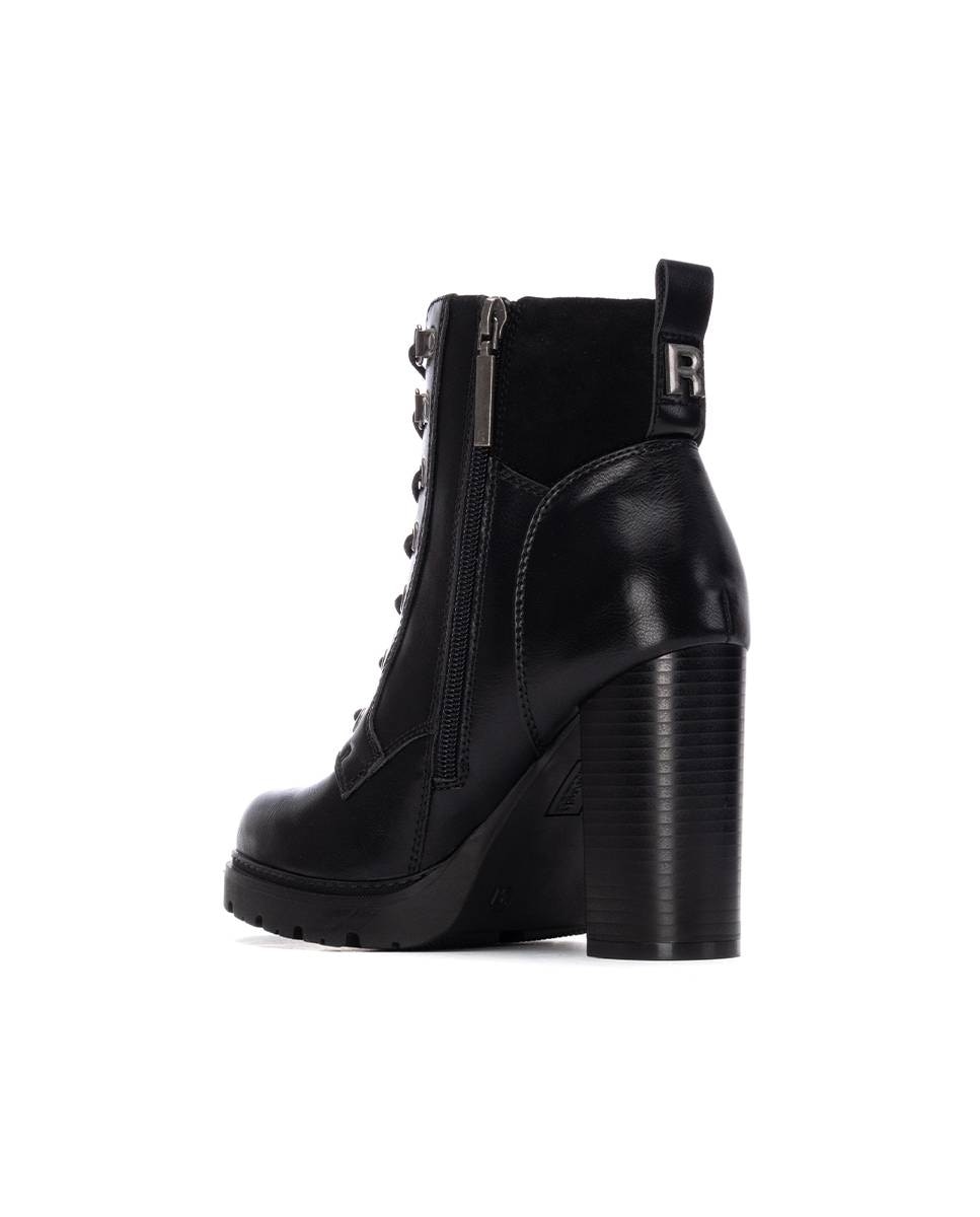 Botines de mujer con plataforma y tacón alto - Refresh - Negro Negro-4