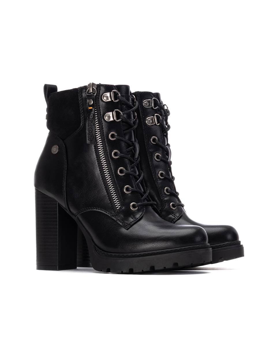 Botines de mujer con plataforma y tacón alto - Refresh - Negro Negro-5