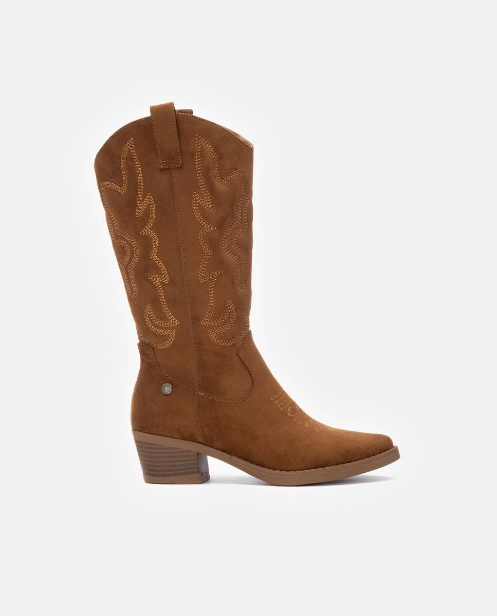 Bota de mujer cowboy con cremallera - Refresh - Camel Camel-1