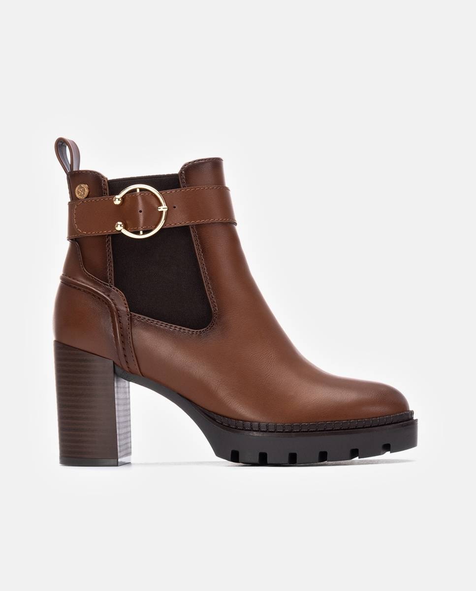 Botines de mujer con tacón - Xti - Camel Camel-1