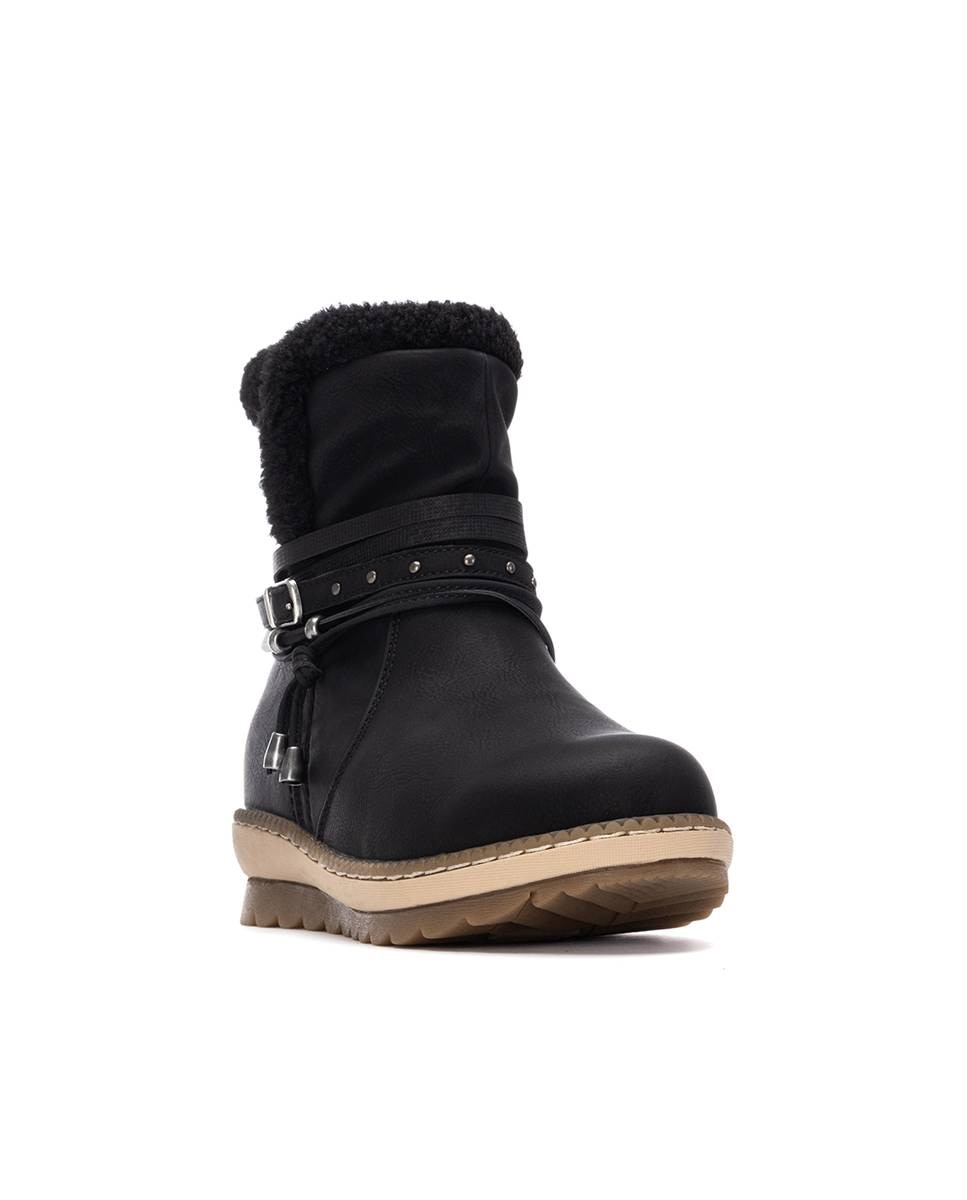 Botines con pelo de mujer con borregito - Refresh - Negro Negro-3