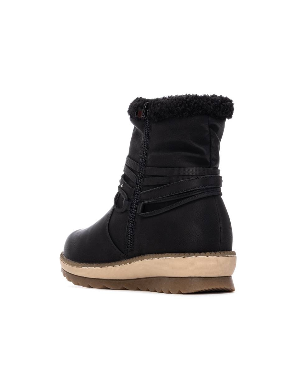 Botines con pelo de mujer con borregito - Refresh - Negro Negro-4