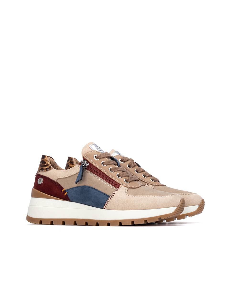 Zapatilla de mujer con cordones y cuña - Refresh - Beige Beige-5