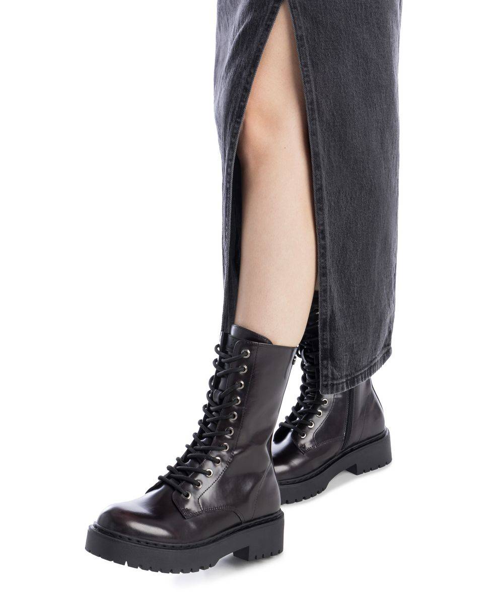 Botines militares de mujer con cremallera - Xti - Burdeos Burdeos-2