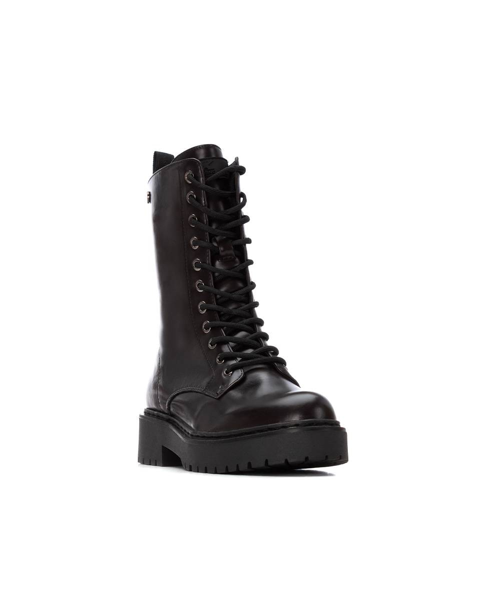 Botines militares de mujer con cremallera - Xti - Burdeos Burdeos-3