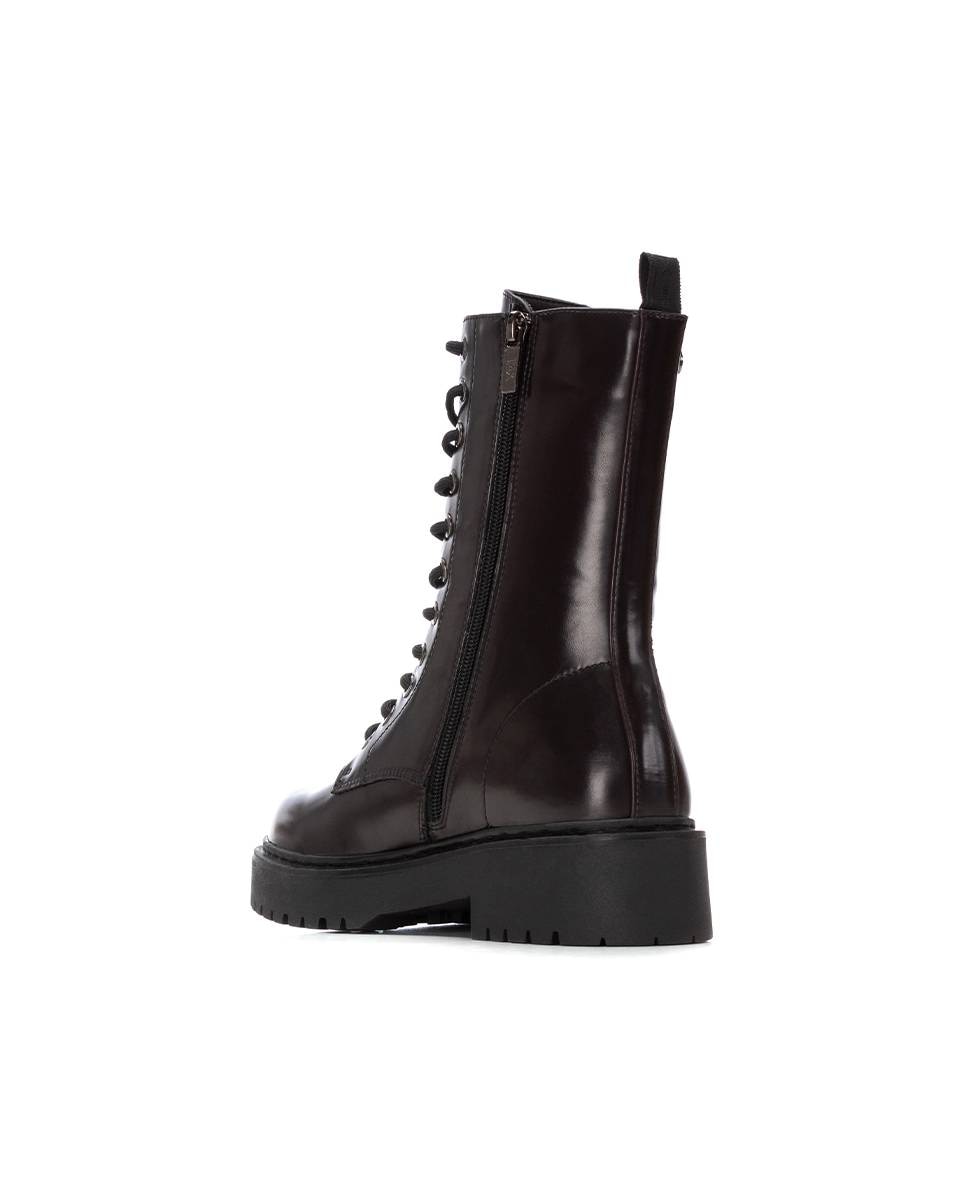 Botines militares de mujer con cremallera - Xti - Burdeos Burdeos-4