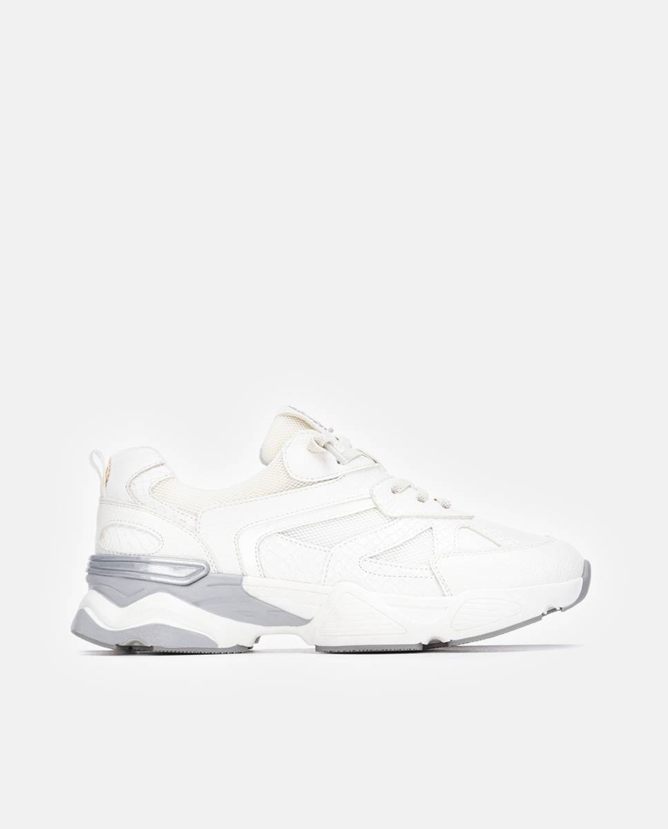 Zapatilla de mujer con cordones - Xti - Blanco Blanco-1