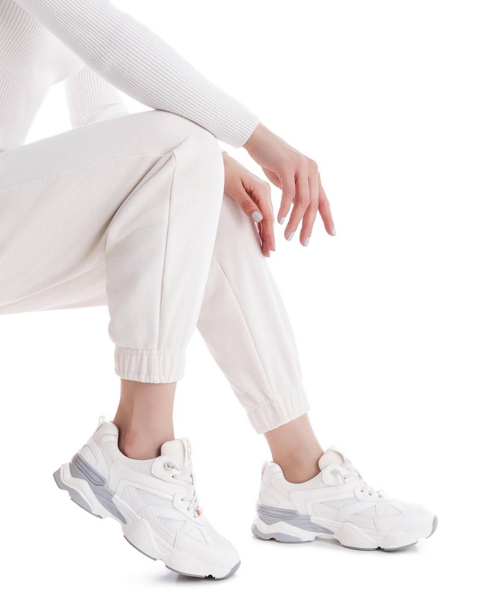 Zapatilla de mujer con cordones - Xti - Blanco Blanco-2