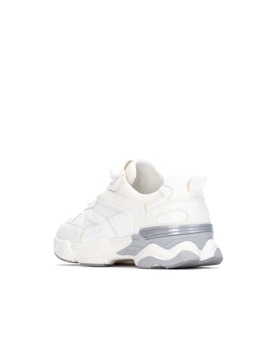 Zapatilla de mujer con cordones - Xti - Blanco Blanco-4
