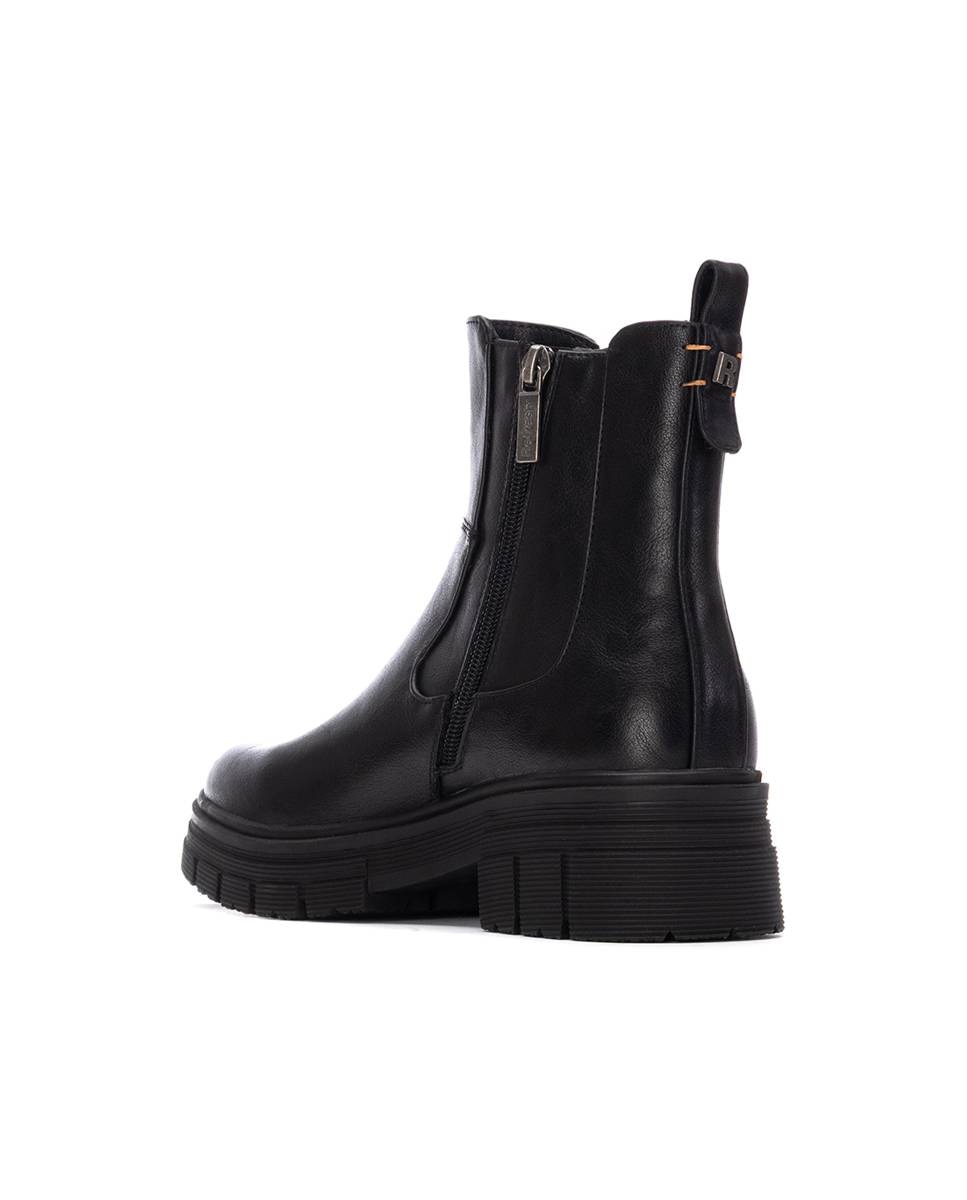 Botín de mujer chelsea con cremallera - Refresh - Negro Negro-4
