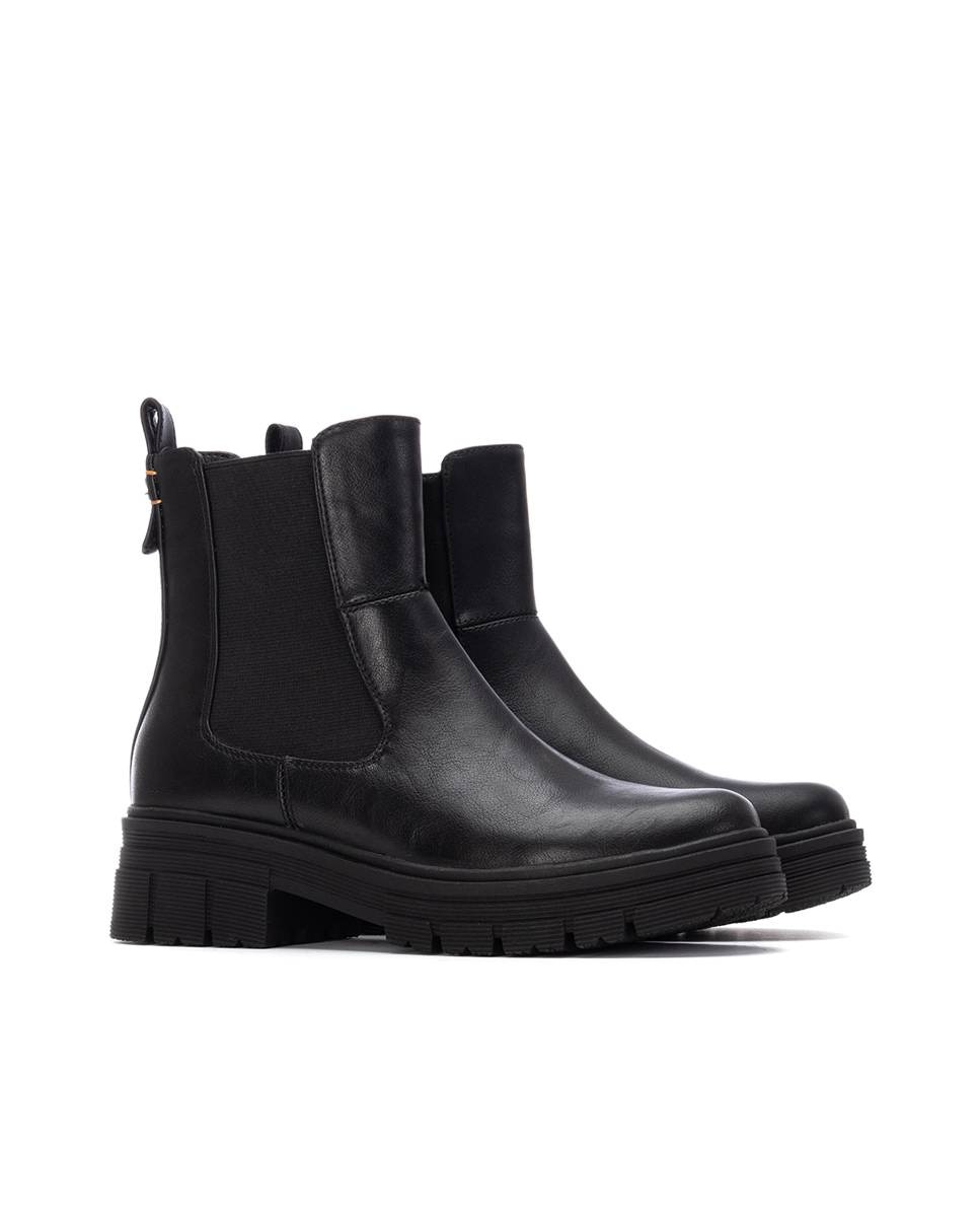 Botín de mujer chelsea con cremallera - Refresh - Negro Negro-5
