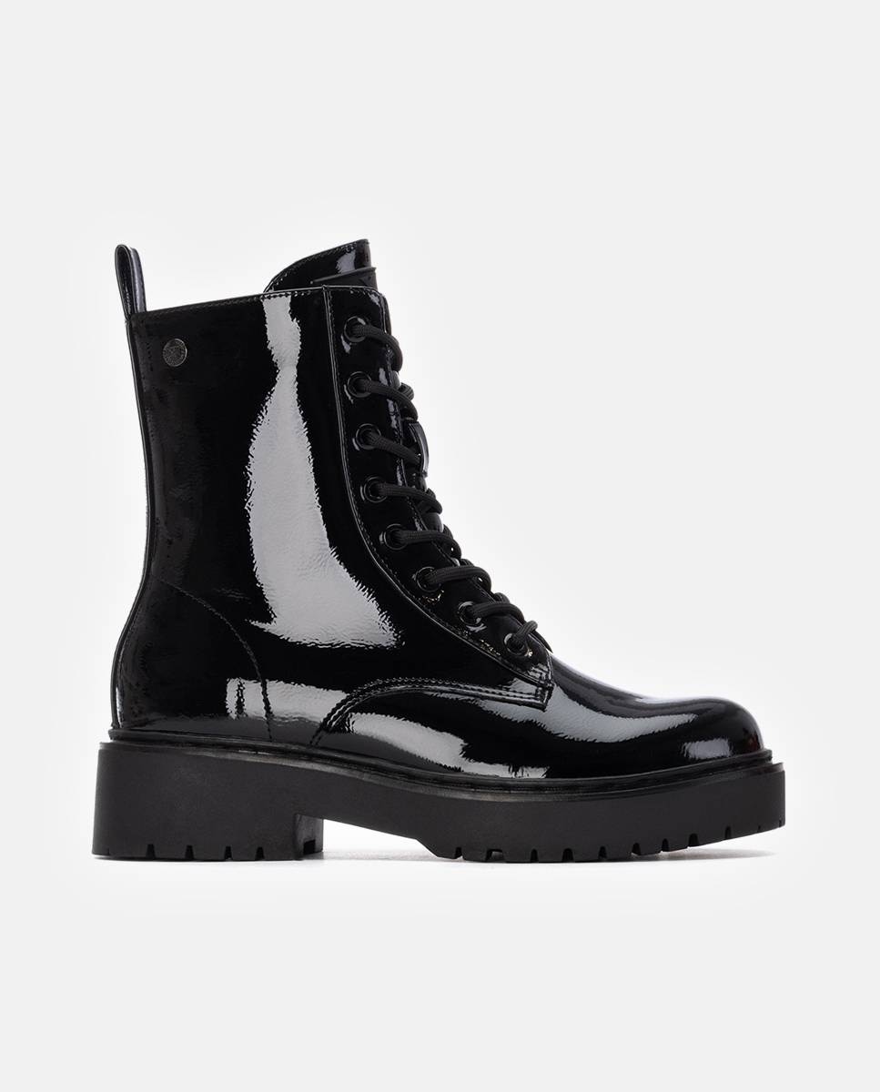 Botines militares de mujer con cremallera - Xti - Negro Negro-1