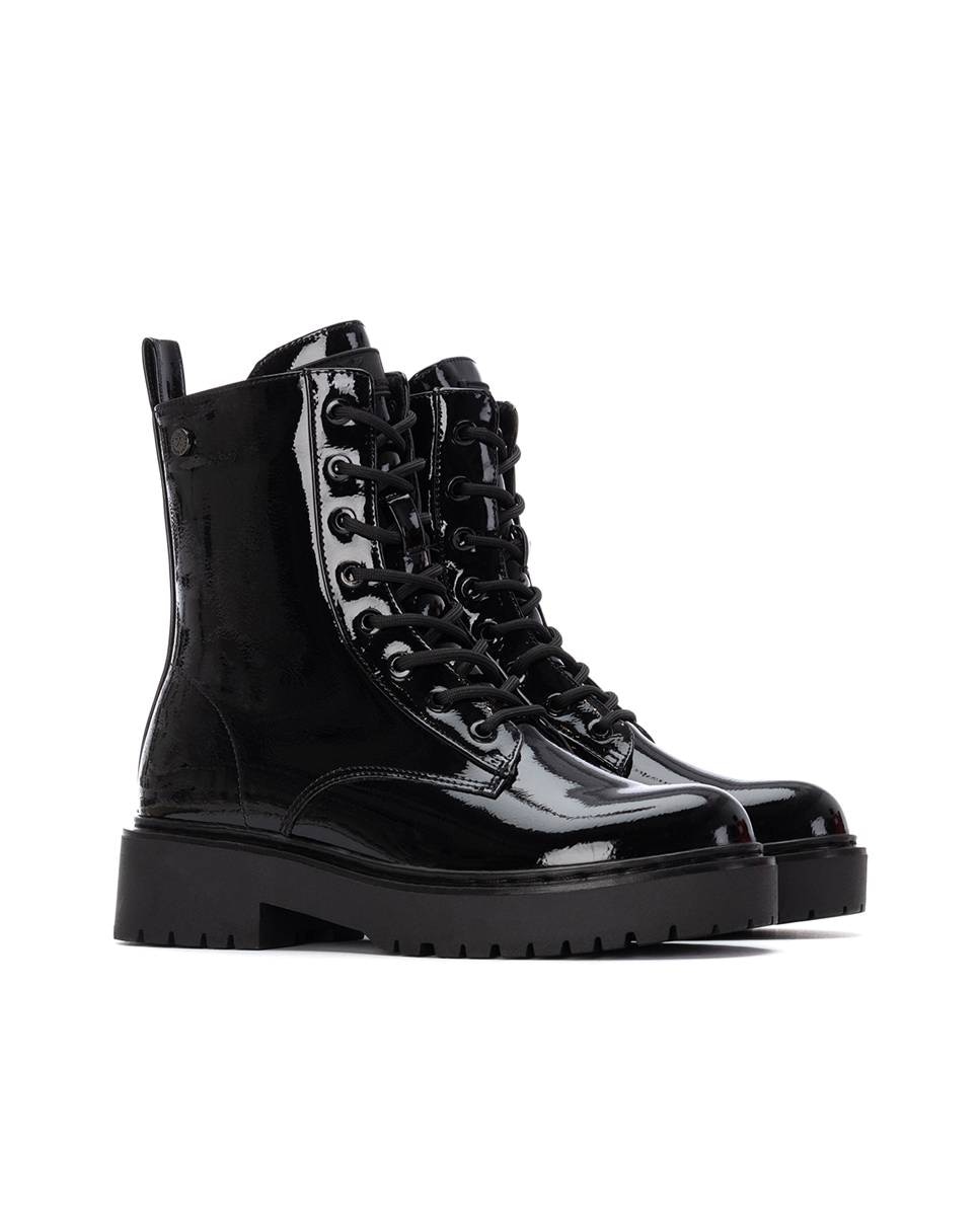 Botines militares de mujer con cremallera - Xti - Negro Negro-4