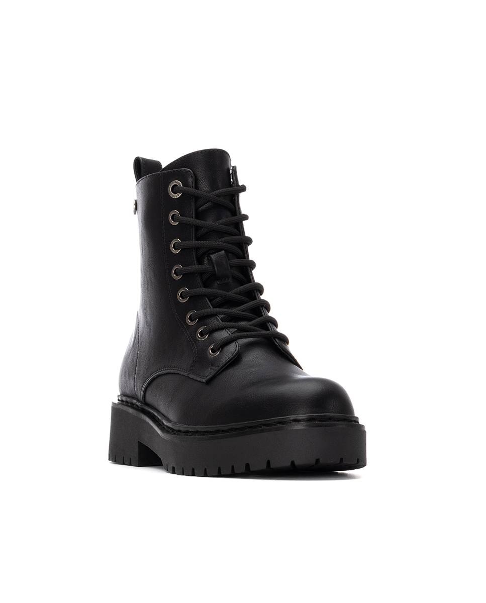 Botín militar de mujer con plataforma - Refresh - Negro Negro-3
