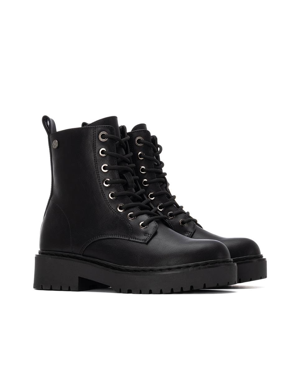Botín militar de mujer con plataforma - Refresh - Negro Negro-5