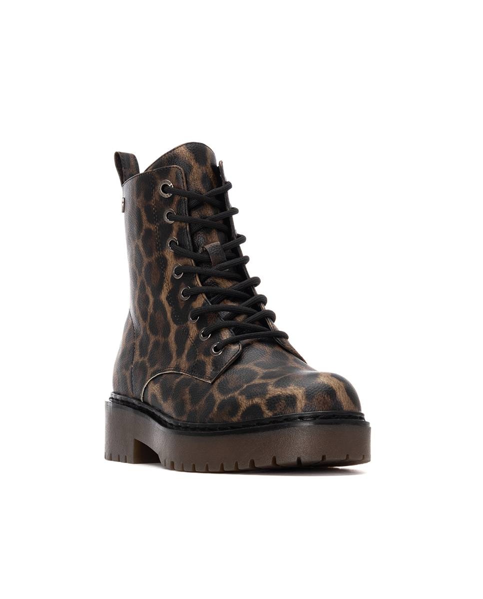 Botín militar de mujer con plataforma - Refresh - Estampado Estampado-3