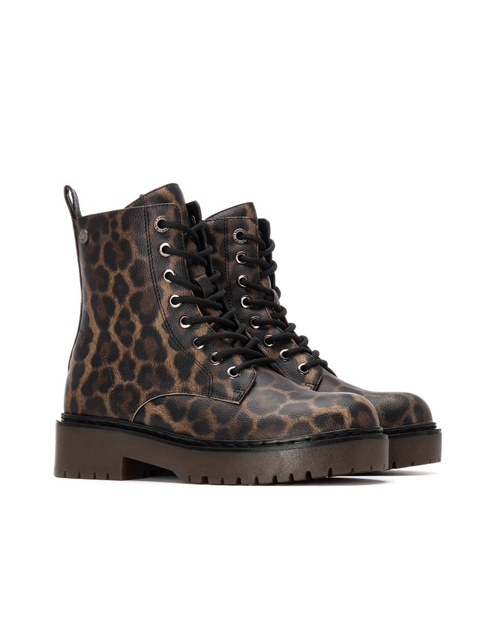 Botín militar de mujer con plataforma - Refresh - Estampado Estampado-5