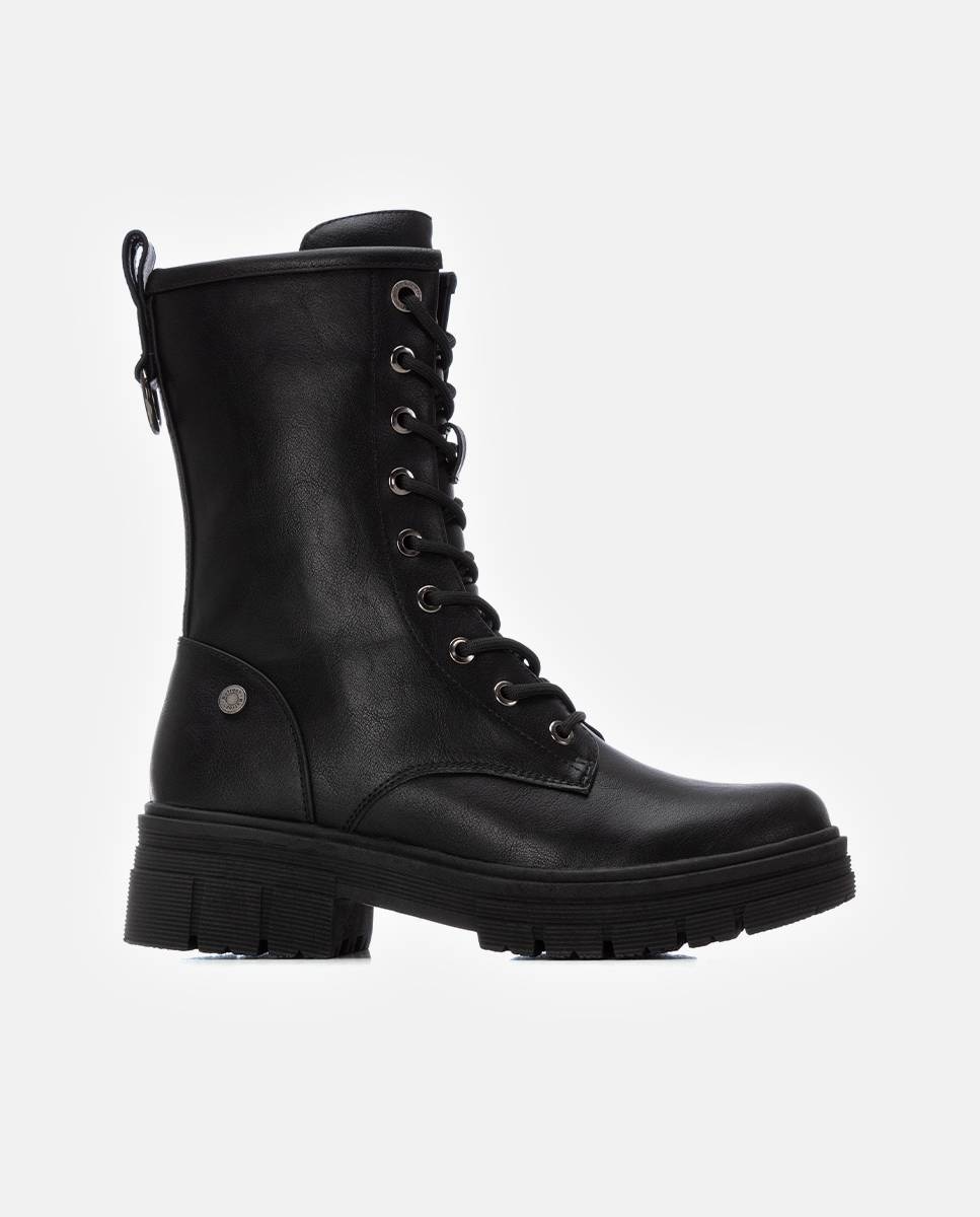 Botín de mujer con cordones - Refresh - Negro Negro-1