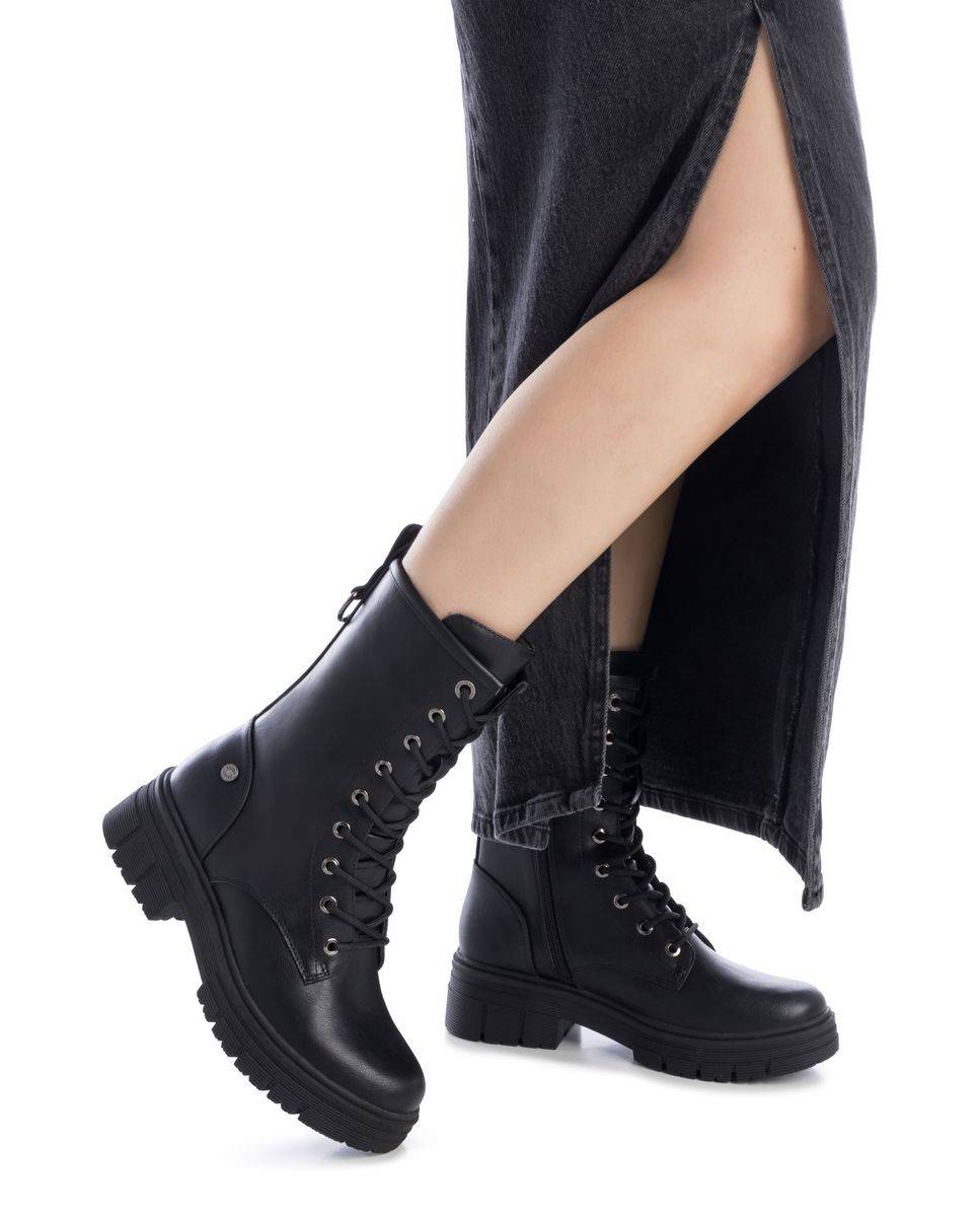 Botín de mujer con cordones - Refresh - Negro Negro-2