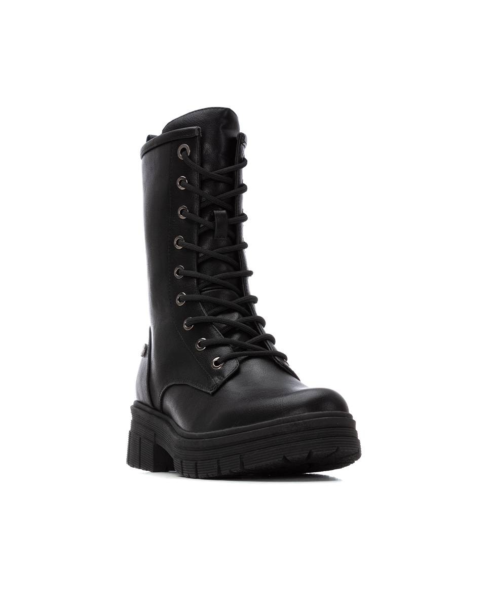 Botín de mujer con cordones - Refresh - Negro Negro-3