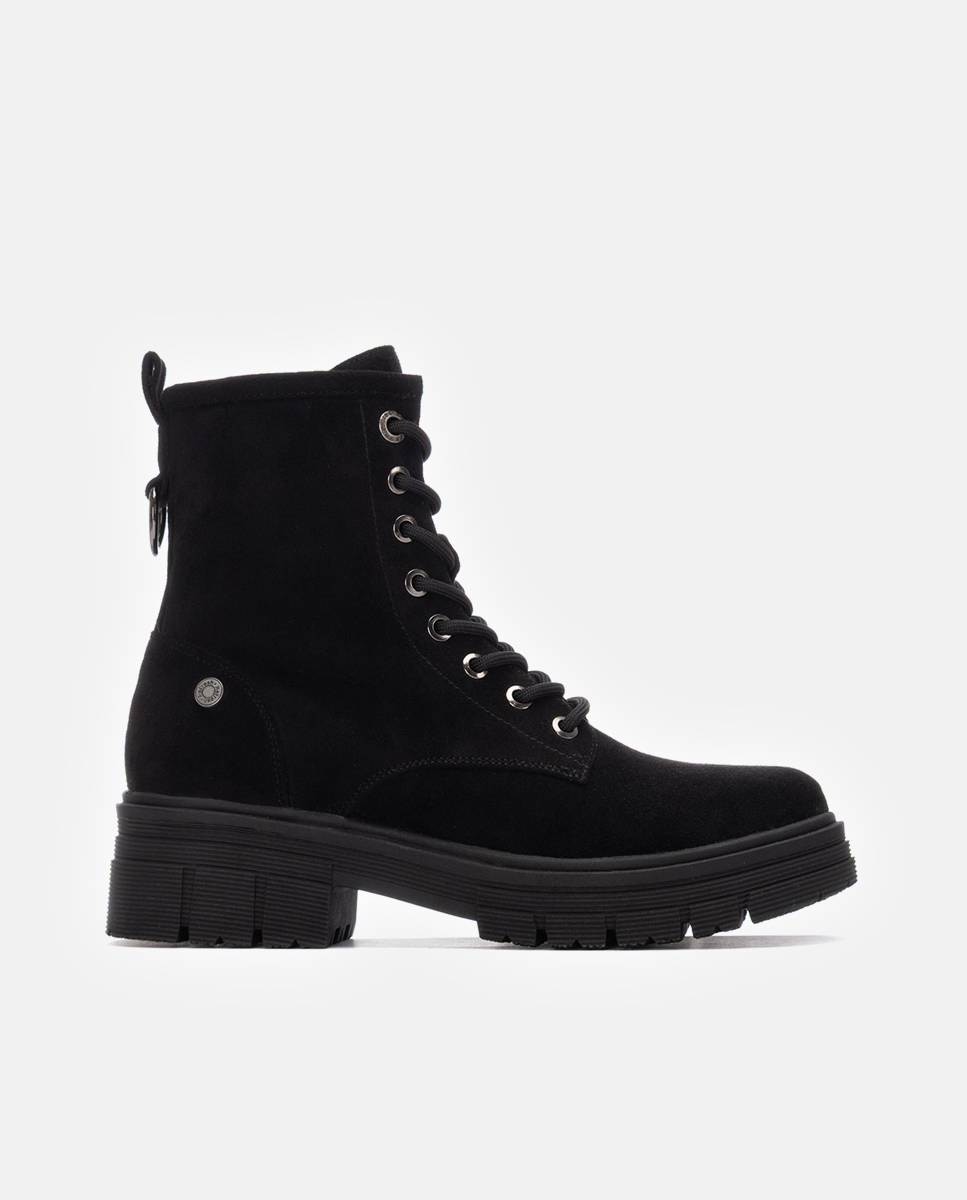 Botín de mujer con cordones - Refresh - Negro Negro-1