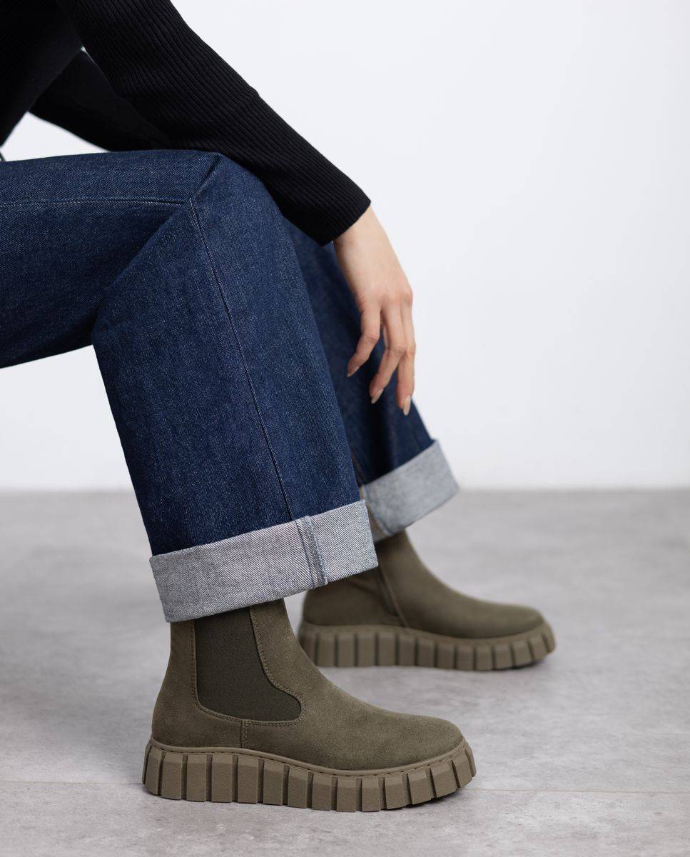 Botín de mujer chelsea de antelina - Refresh - Kaki Kaki-2