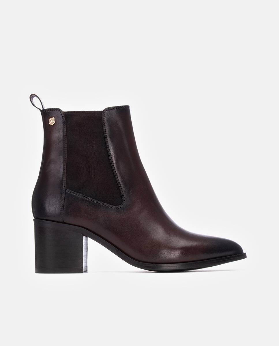 Botines de mujer con cremallera de piel - Carmela - Marrón Marrón-1