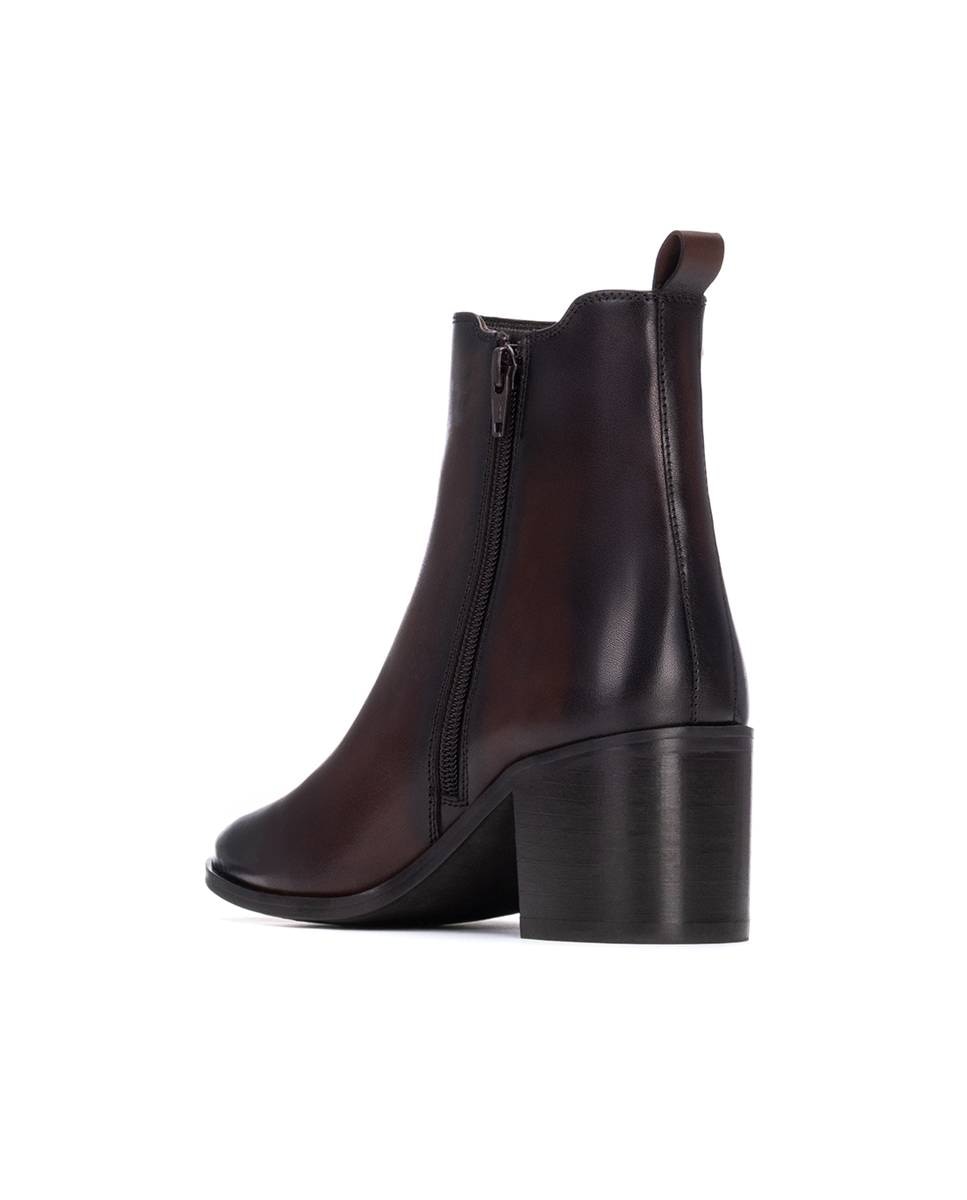 Botines de mujer con cremallera de piel - Carmela - Marrón Marrón-2