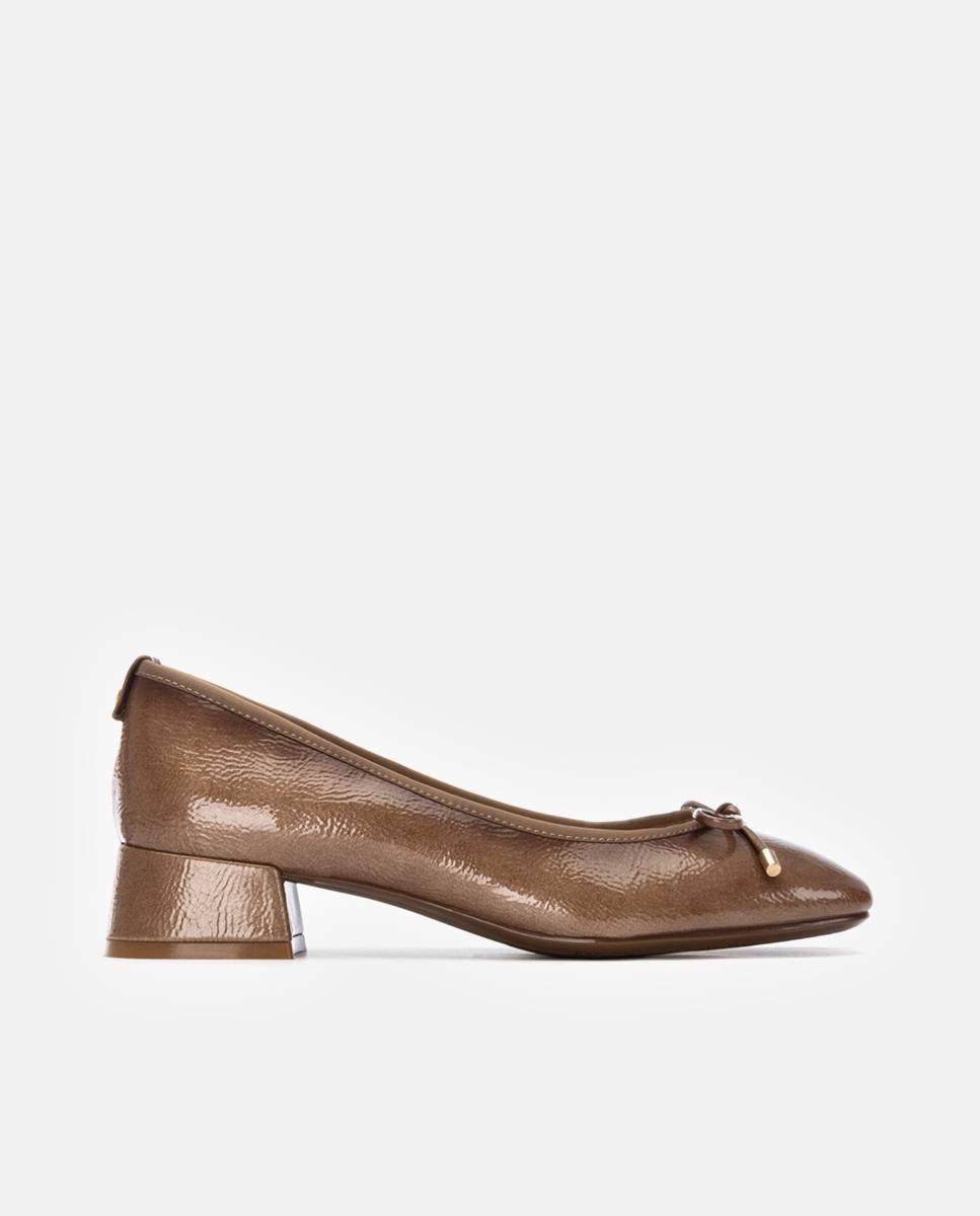 Bailarinas con tacón de mujer de charol - Xti - Beige Beige-1