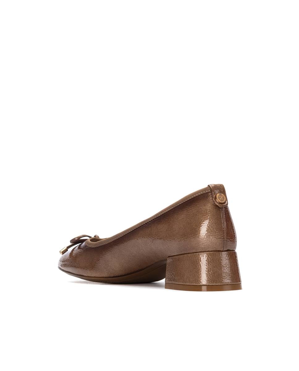Bailarinas con tacón de mujer de charol - Xti - Beige Beige-4