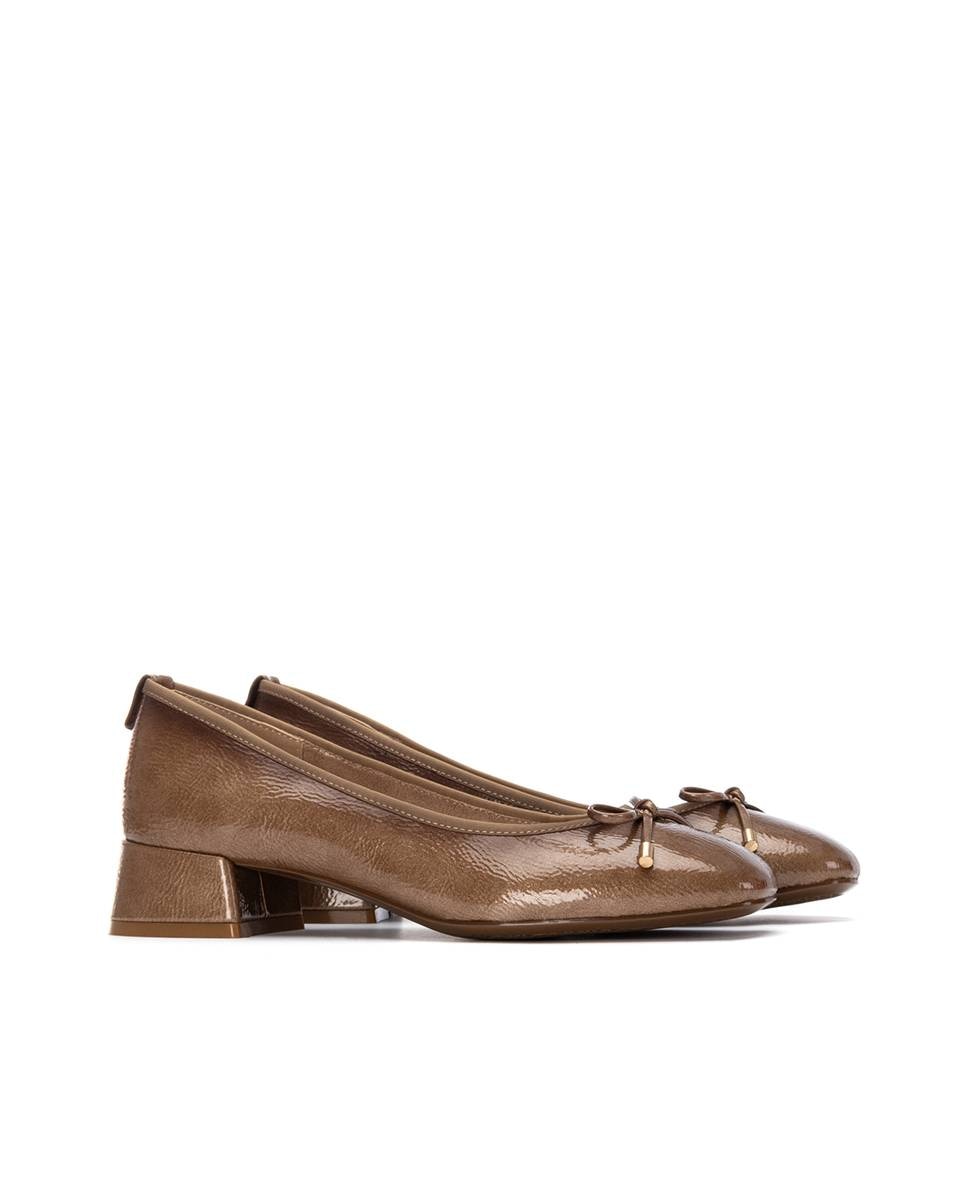 Bailarinas con tacón de mujer de charol - Xti - Beige Beige-5