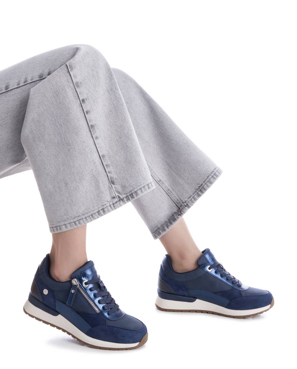 Zapatilla de mujer con cuña - Refresh - Azul Azul-2
