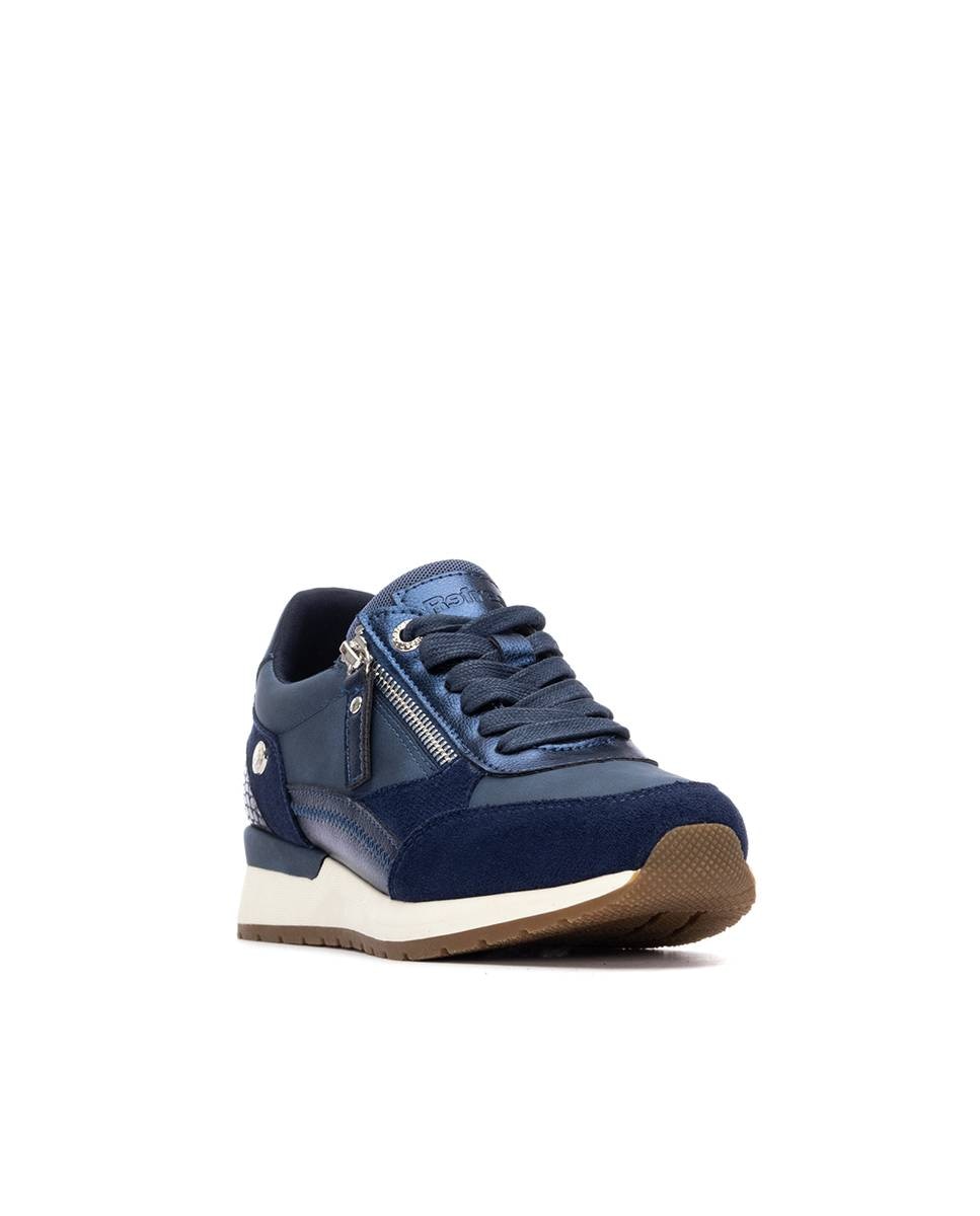 Zapatilla de mujer con cuña - Refresh - Azul Azul-3