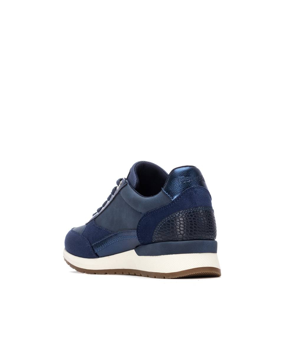 Zapatilla de mujer con cuña - Refresh - Azul Azul-4