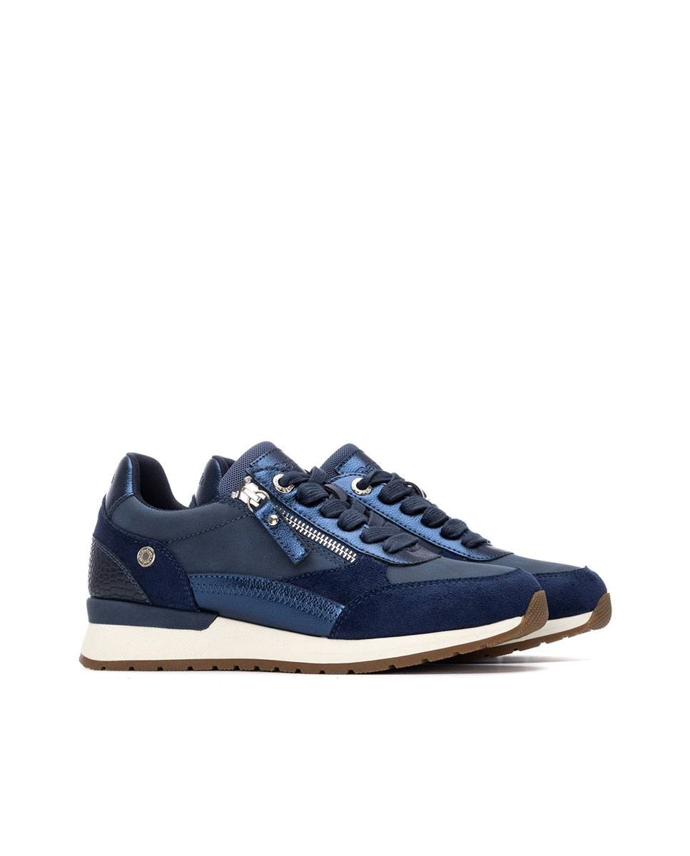 Zapatilla de mujer con cuña - Refresh - Azul Azul-5