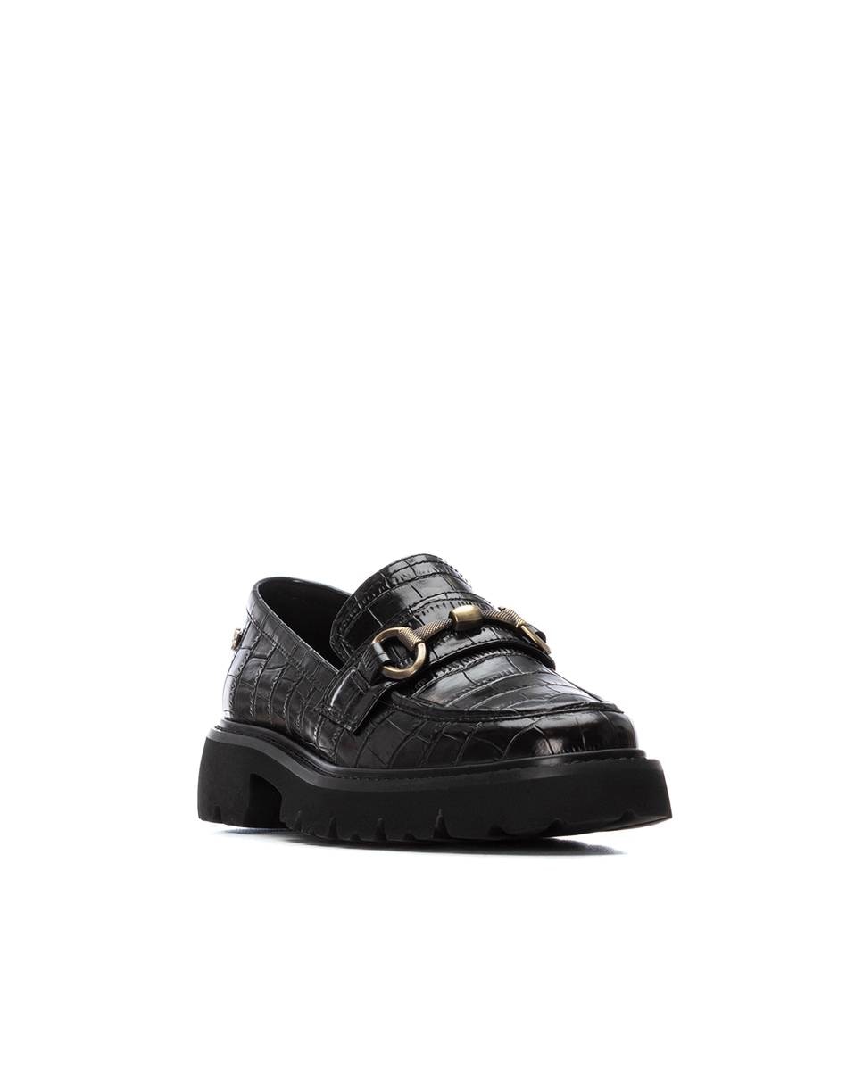 Mocasines de mujer planos con hebilla decorativa - Carmela - Negro Negro-3