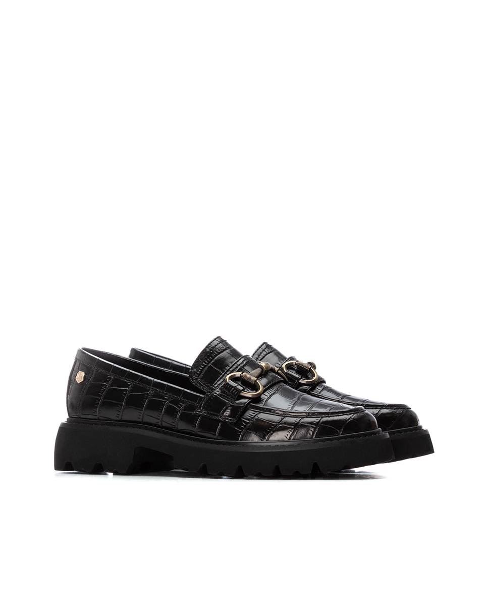 Mocasines de mujer planos con hebilla decorativa - Carmela - Negro Negro-5