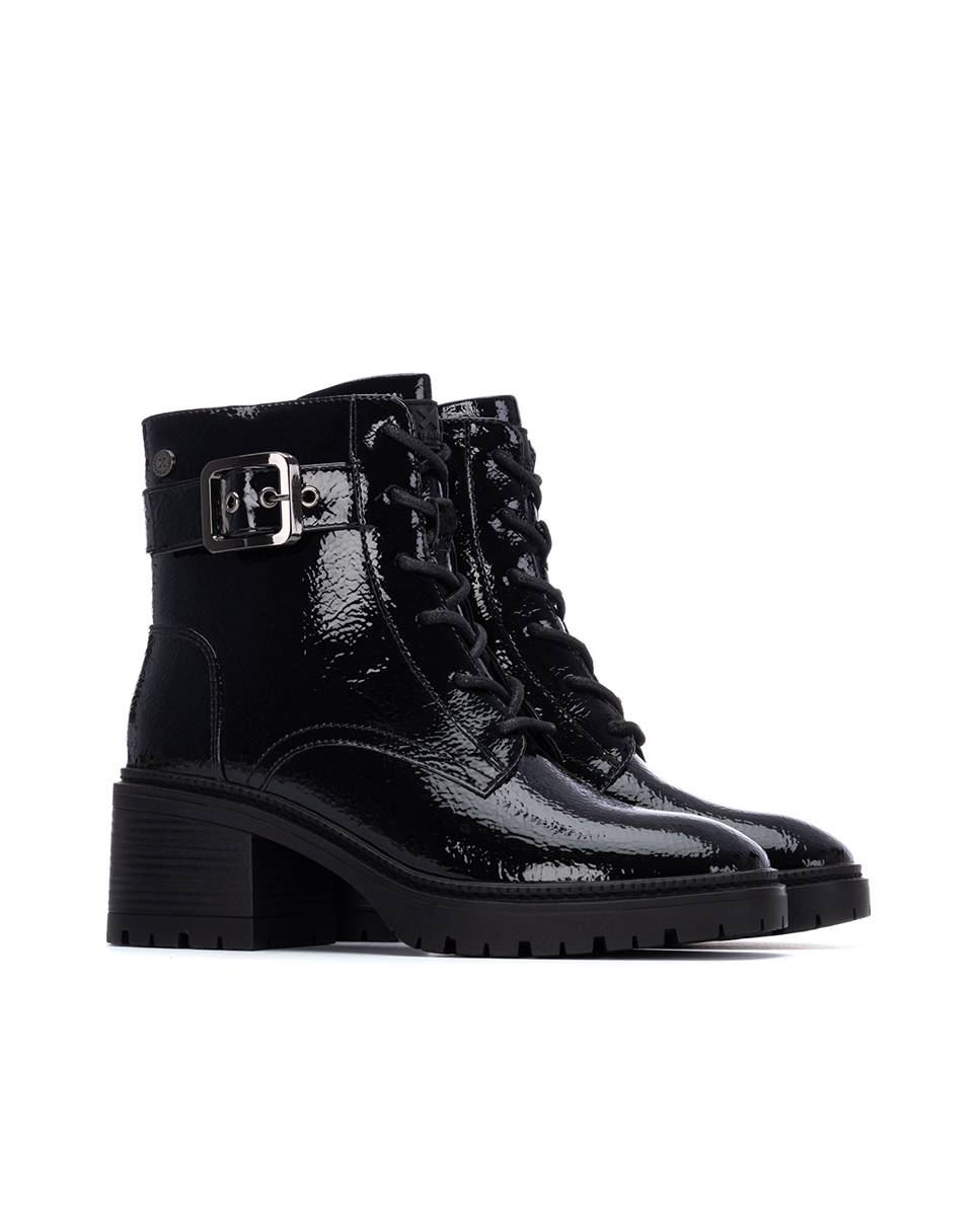 Botines de mujer de charol con tacón ancho - Xti - Negro Negro-5