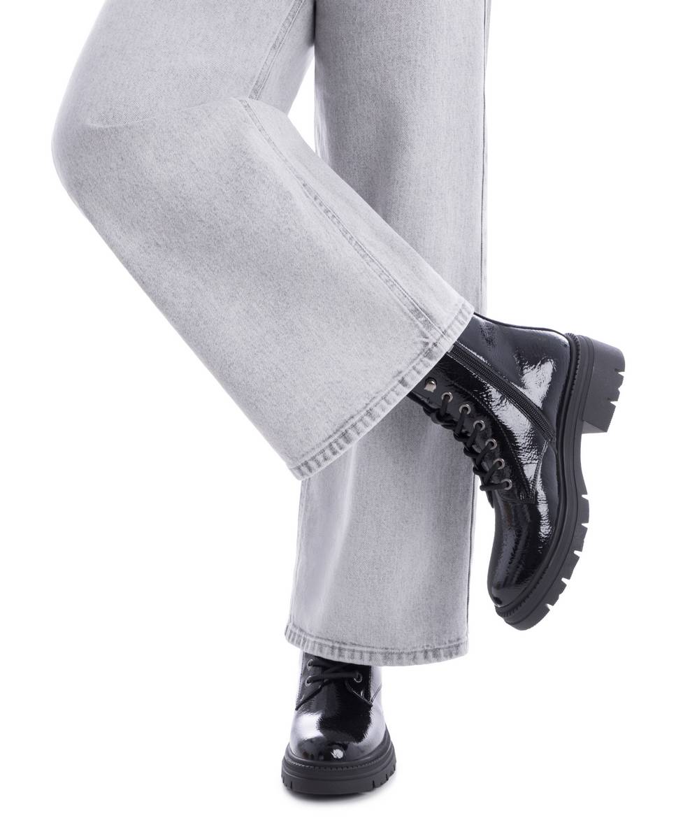 Botín de mujer militar de charol - Xti - Negro Negro-2