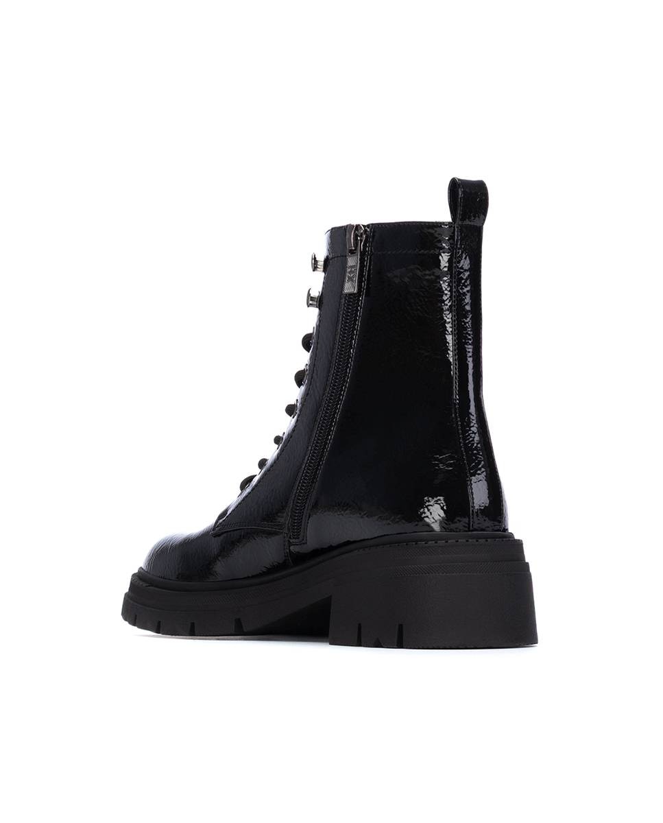 Botín de mujer militar de charol - Xti - Negro Negro-4