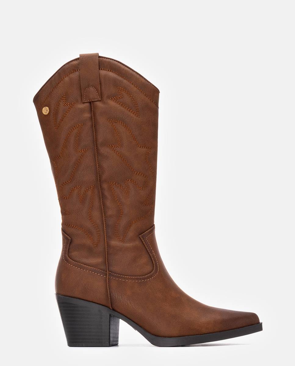 Bota de mujer cowboy metalizada - Xti - Camel Camel-1