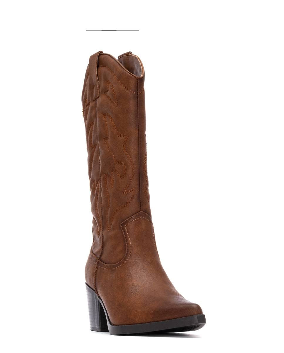 Bota de mujer cowboy metalizada - Xti - Camel Camel-3