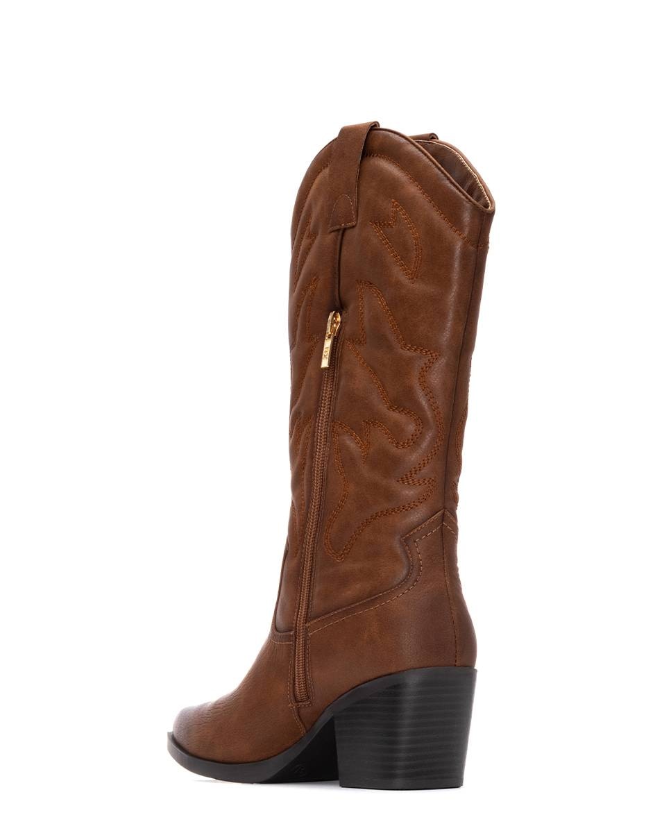 Bota de mujer cowboy metalizada - Xti - Camel Camel-5