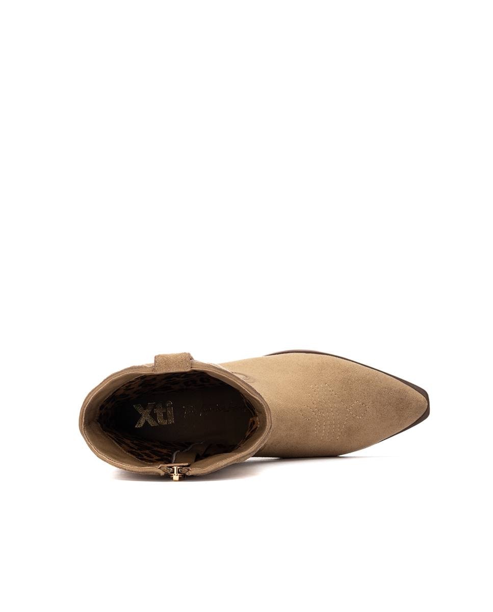 Botín de mujer cowboy con tacón - Xti - Beige Beige-9