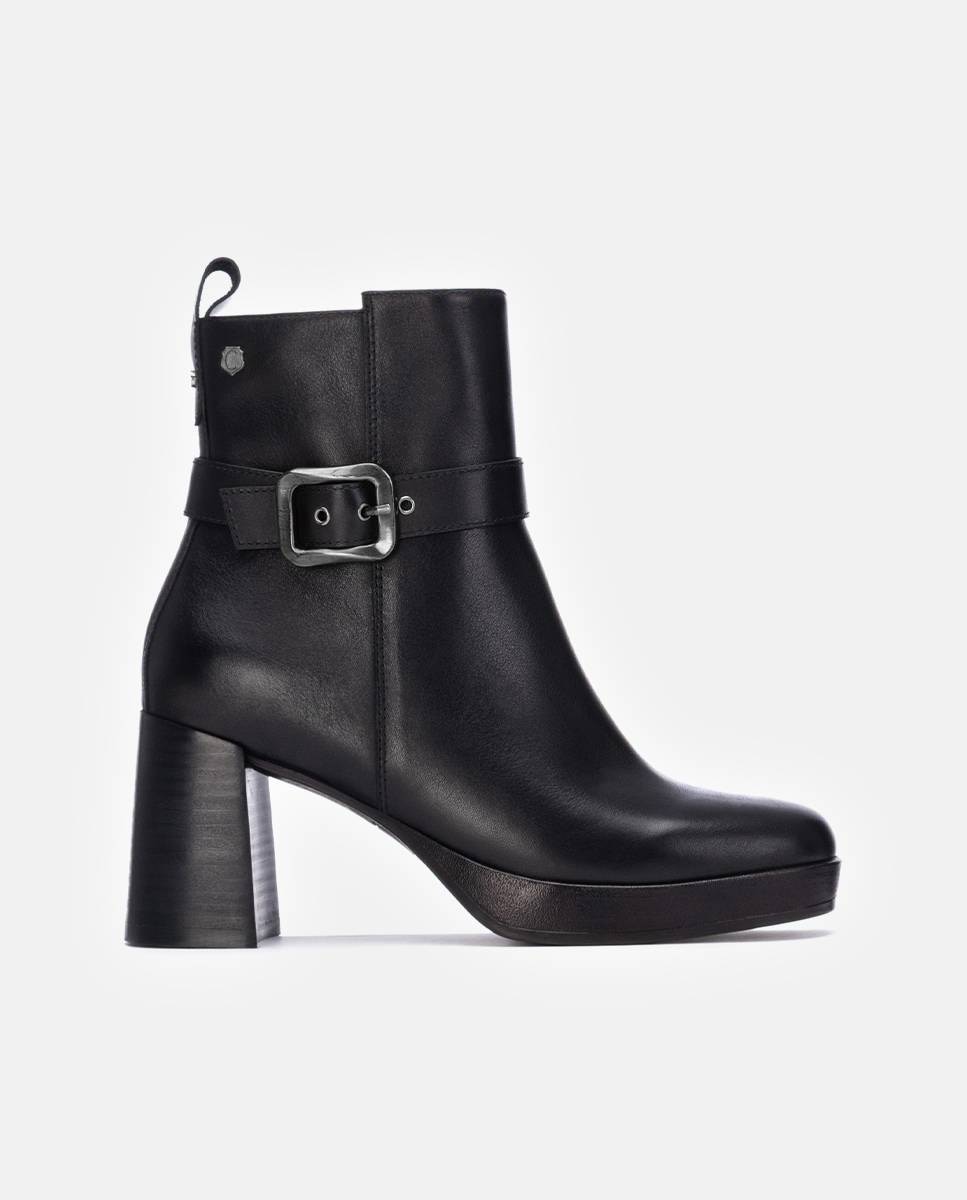 Imagen 1 de Botines de mujer con cremallera de piel - Carmela - Negro Negro