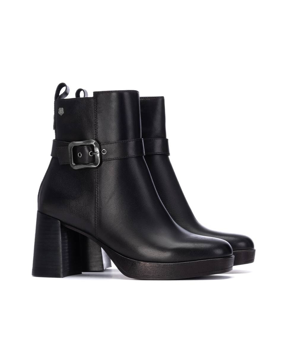 Imagen 5 de Botines de mujer con cremallera de piel - Carmela - Negro Negro