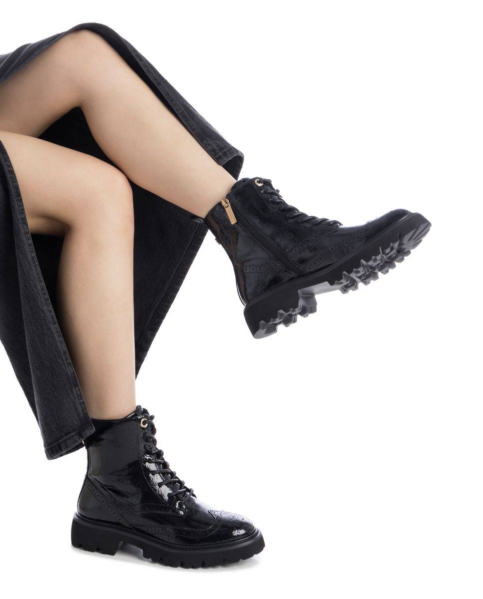 Botín de mujer con cordones - Carmela - Negro Negro-2